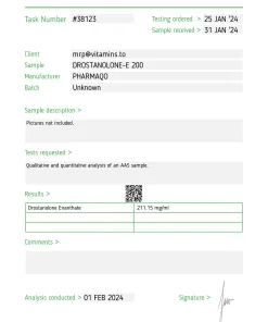 Alternative view of Drostanolone-E 200 – Pharmaqo Labs